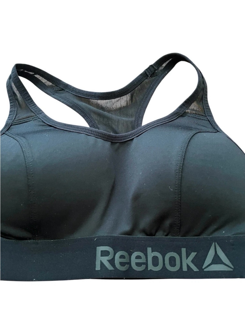 Reebok Black Racerback Padded Cup Activewear Sports Bra Sz XS